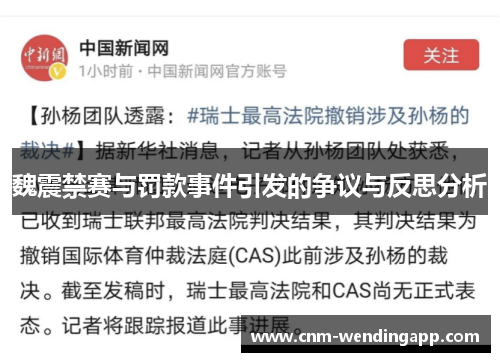 魏震禁赛与罚款事件引发的争议与反思分析